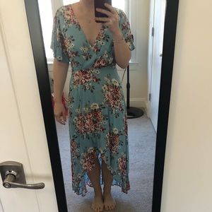 Light blue floral maxi dress!
